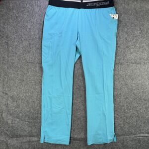 Skechers By Barco Pants Womens XL Blue Scrub Cargo Stretch Elastic Waist